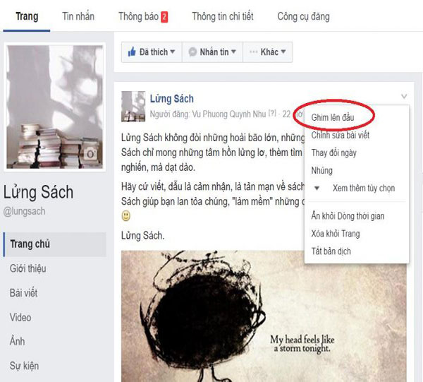 ghim bài viết trên facebook để bán hàng online hiệu quả