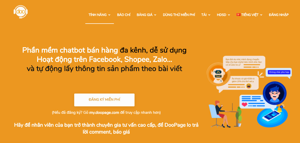 Doopage – nền tảng chatbot phổ biến nhất